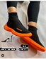 Fashion Black Round Toe Platform Knit Stretch Socks Fly Knit Shoes