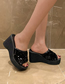 Fashion Black Square Head Sequined High Heel Slippers