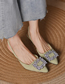 Fashion Black Pointed-toe Rhinestone Stiletto Cutout Sandals