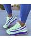 Fashion Grass Green Knitted Stretch Color-block Air Shoes
