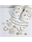 Fashion Pearl Chain Handmade Flower Geometric Pearl Beaded Flower Buckle