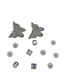 Fashion Accessories-silver Rhinestone Big Bow Alloy Diamond Butterfly Floral Geometric Detachable Buckle