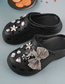 Fashion Cave Shoes 01-bear Bow Rhinestone Black Alloy Diamond Bow Bear Floral Detachable Buckle