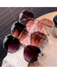 Fashion Pink Alloy Diamond Large Square Frame Sunglasses