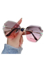 Fashion Lx-8816 [light Brown] Alloy Diamond Large Square Frame Sunglasses