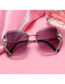 Fashion Lx-8816 [upper Blue And Lower Powder] Alloy Diamond Large Square Frame Sunglasses
