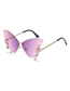 Fashion Gradient Pink Diamonds Alloy Diamond Rimless Butterfly Sunglasses