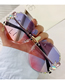 Fashion 【gradient Tea】diamonds Alloy Diamond Large Frame Sunglasses
