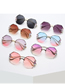 Fashion Gradient Purple Flakes With Diamonds Alloy Diamond Large Frame Polygon Sunglasses