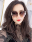 Fashion (coffee) With Drill Alloy Diamond Large Frame Sunglasses