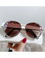 Fashion Red Gold Frame Gradient Gray [polarized] Diamonds Alloy Diamond Large Frame Sunglasses