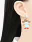 Fashion Color Alloy Geometric Girl Stud Earrings
