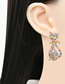 Fashion Color 56 Alloy Diamond Cat Stud Earrings