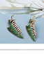 Fashion Gold Alloy Diamond Insect Silkworm Leaf Stud Earrings