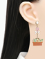 Fashion Gold Alloy Diamond Flowerbed Bow Earrings