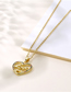 Fashion Gold Titanium Steel Inlaid Zirconium Heart Letter Necklace