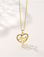 Fashion Gold Titanium Steel Inlaid Zirconium Heart Letter Necklace