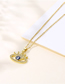 Fashion Gold Titanium Steel Diamond Drop Oil Eye Necklace