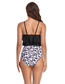 Fashion Leopard Print Bottoms Polyester Print Ruffle Split Swimsuit