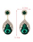 Fashion Green Alloy Diamond Drop Earrings