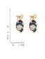 Fashion Gold Alloy Geometric Bunny Bow Stud Earrings