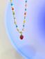 Fashion A Strawberry Necklace Alloy Pearl Rice Beads Beaded Strawberry Necklace