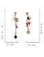 Fashion Gold Alloy Playing Cards Rabbit Asymmetric Earrings