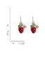 Fashion A Pair Of Strawberry Ear Hooks Alloy Strawberry Flower Stud Earrings