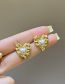 Fashion Gold Alloy Pearl Heart Stud Earrings