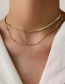 Fashion Gold Titanium Steel Ball Chain Snake Bone Chain Double Layer Necklace
