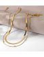 Fashion Gold Titanium Steel Ball Chain Snake Bone Chain Double Layer Necklace
