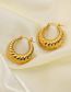 Fashion Gold Stainless Steel Croissant Earrings