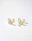 Fashion Gold Pure Copper Shell Butterfly Stud Earrings