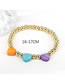 Fashion 3# Gold Plated Copper Beaded Heart Bracelet
