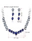 Fashion Champagne Geometric Diamond Drop Earrings Necklace Set
