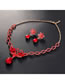 Fashion Champagne Geometric Drop Diamond Flower Stud Necklace Set