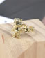 Fashion Gold Copper Gold Plated Cartoon Rose Bear Ring