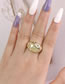 Fashion Gold Brass Gold Plated Zirconium Round Open Ring