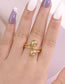 Fashion Gold Brass Gold Plated Ball Geometric Open Ring