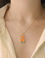 Fashion Orange Sun Bronze Zirconium Drip Oil Tarot Necklace