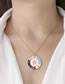 Fashion Face Round Card Bronze Inlaid Zirconium Face Oil Drop Medal Necklace