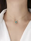 Fashion Blue Brass Diamond Faceted Heart Necklace