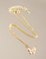 Fashion Gold Bronze Diamond Butterfly Necklace