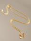 Fashion Gold Bronze Zirconium Kitten Necklace