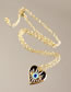Fashion Gold Bronze Diamond Drop Oil Eye Love Necklace