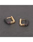 Fashion B Brass Inset Zirconium Round Earrings