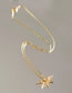 Fashion Gold Bronze Zirconium Radiant Star Necklace