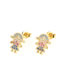 Fashion Gold Brass Inlaid Zirconium Girl Stud Earrings