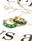 Fashion Green Zirconium Copper Gold Plated Zirconium Geometric C-hoop Earrings