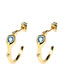 Fashion Gold Copper Gold Plated Zirconium C-hoop Earrings